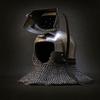 Medieval Pigface Bascinet Helmet with Chainmail Aventail Knight Hounskull Helmet for LARP, SCA Cosplay Gift