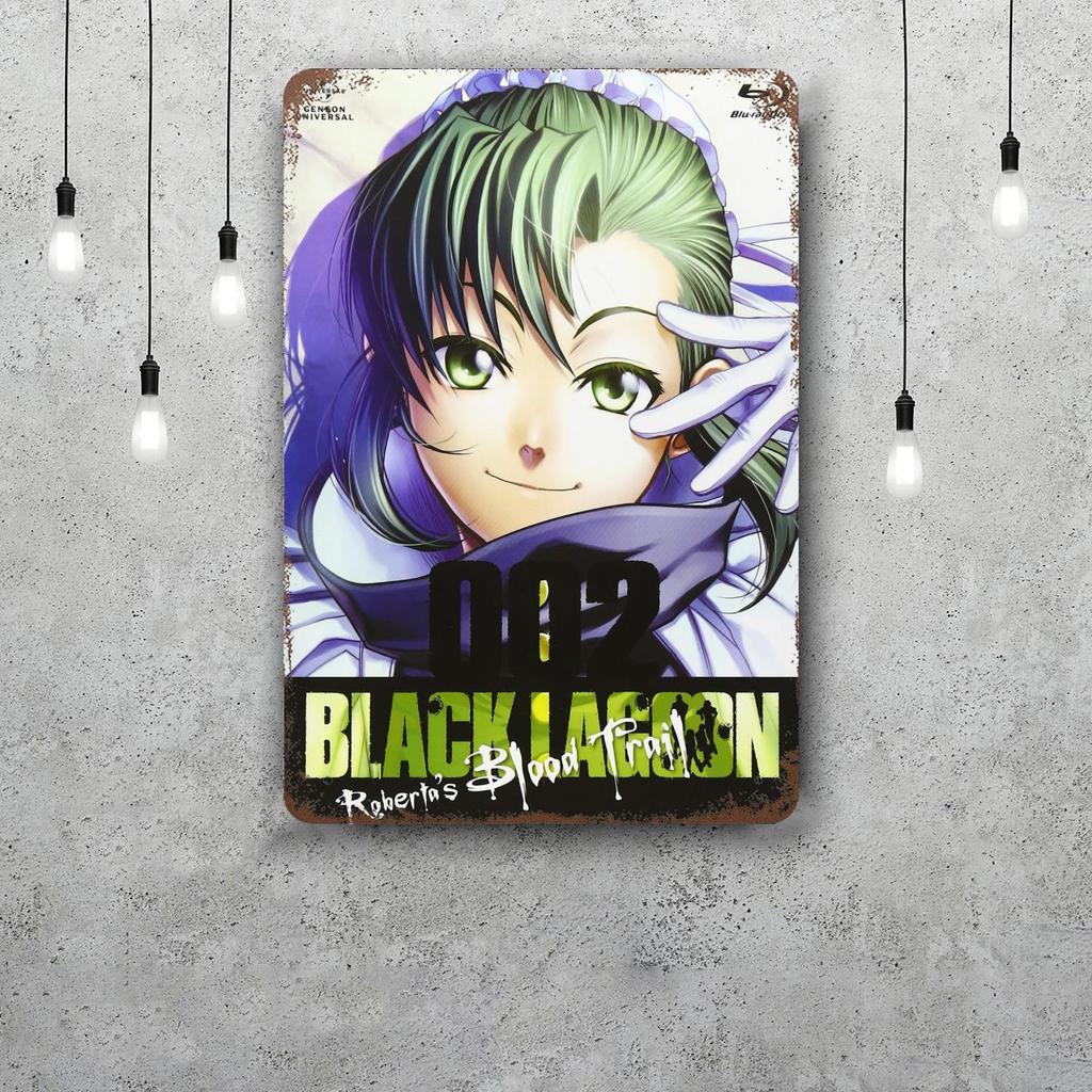 black lagoon 3 cartoon Decor Vintage Metal Signs Tin Signs Captain Poster Decor for Bar Pub Club Man Cave Wall Decoration