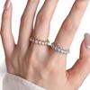 Vintage Spitze Ausgespart Goldplattiert Diamant Bandring - Damen Leichter Luxus Nischenstil