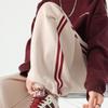 Two-bar striped wide-leg pants women's autumn new loose straight-leg pants retro casual leggings sweatpants