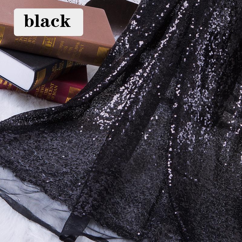 Width 130x50cm Sequin Fabric Sparkly Rose Gold Silver Glitter Fabric For Clothes Stage Party Wedding DIY Decoration