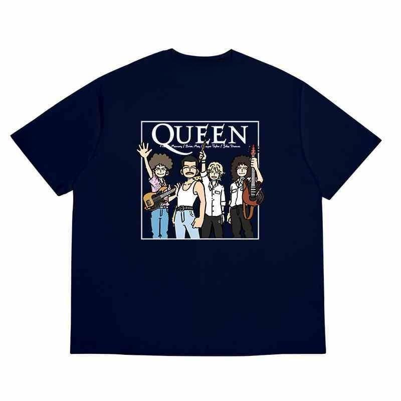 Queen's Summer T-shirt for Both Men and Women, A Loose, Pure Cotton Short-sleeved British Rock Outfit