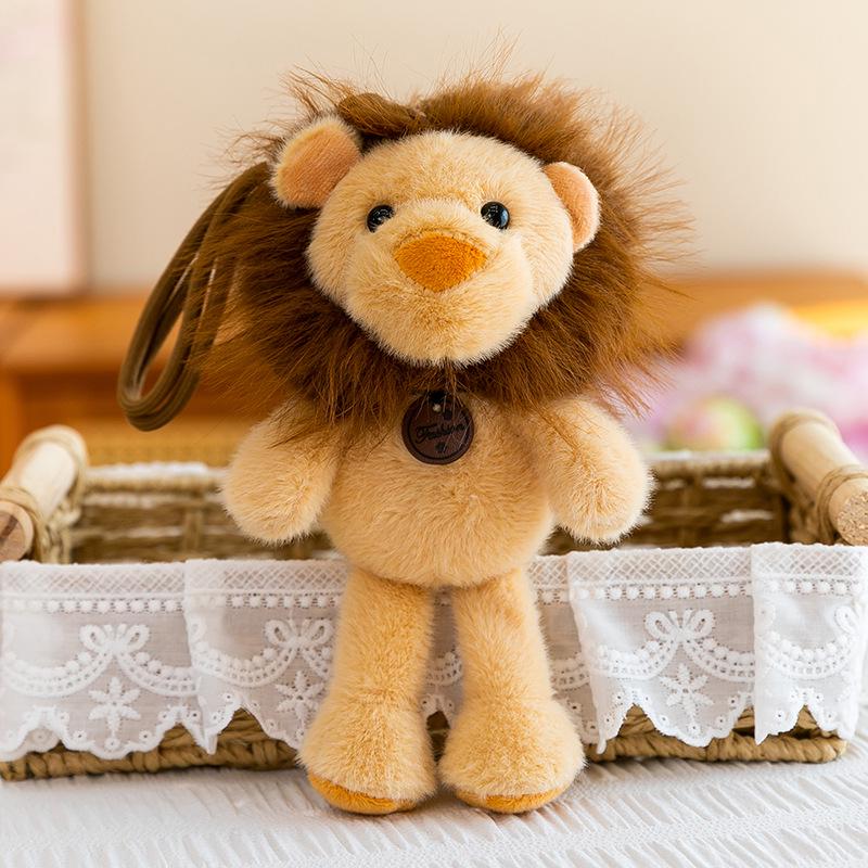 Entzückender Waldtiere Taschenanhänger Schlüsselanhänger: Tiger, Löwe, Leopard und Hirsch Plüschtier Anhänger