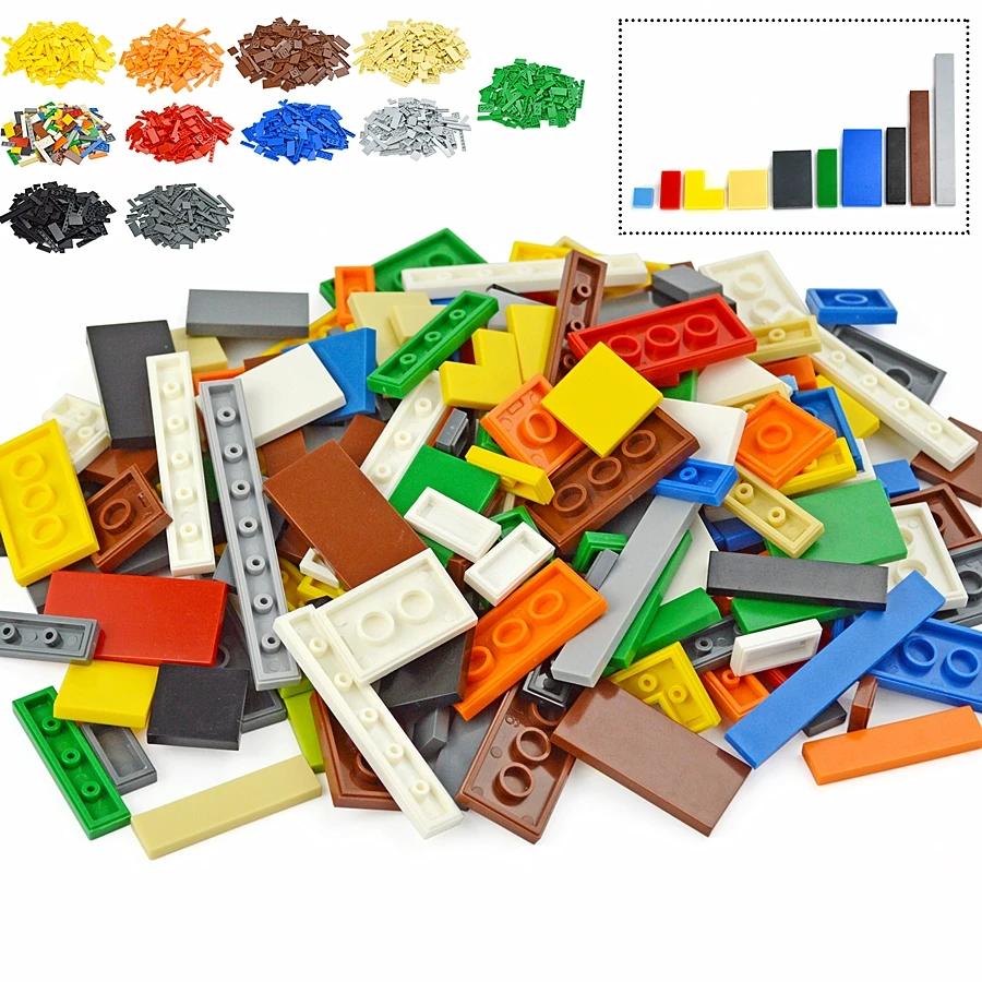 150PCS City Thin Bricks Multicolour DIY Model Smooth Thin Building Blocks Toy Parts Bulk Figures Educational Children Toys Gift