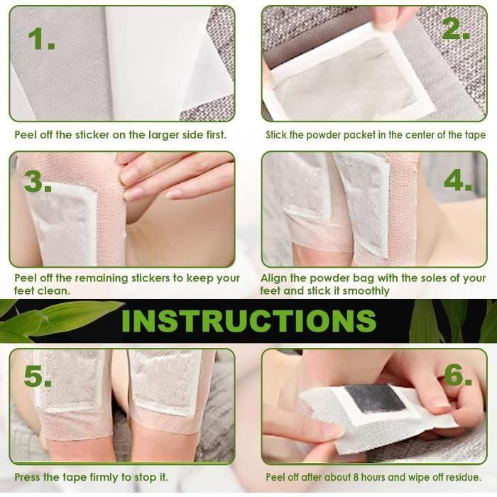 Patch Detox Pieds - Marque - Modèle - Poudre de Gingembre - Poudre de Vinaigre de Bambou