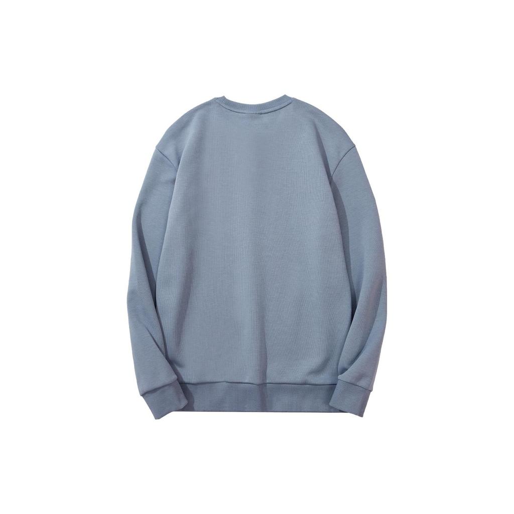 Li Ning Badminton Series Solid Color Logo Running Sports Pullover Long Sleeve Sweatshirt Men sweatshirt Gray AWDTD81-5