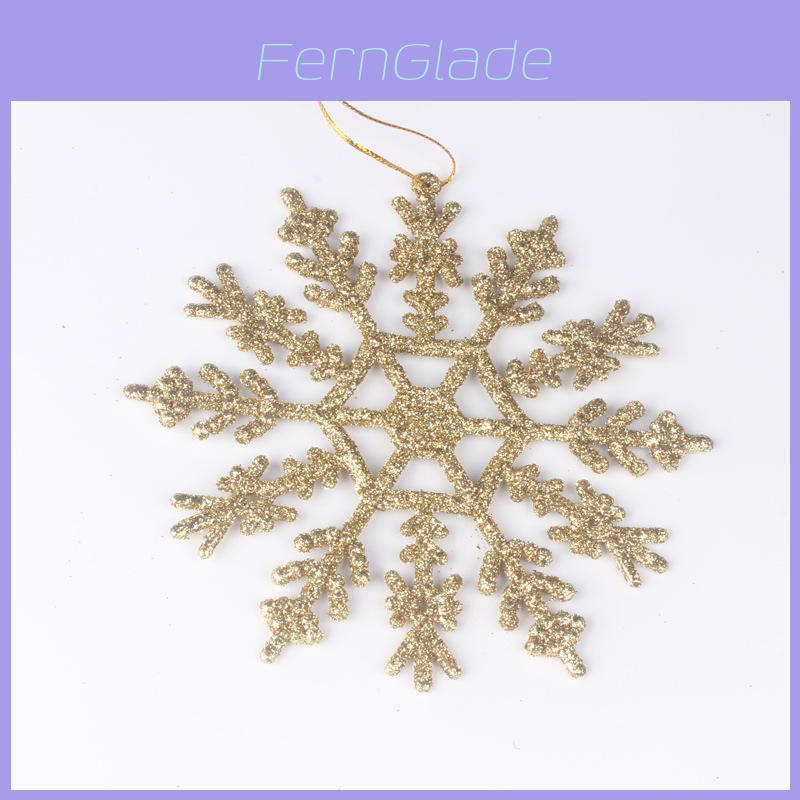 Charming 12cm Plastic Snowflake Ornaments For Christmas Tree Decorations In Gold Red Silver Pink And White