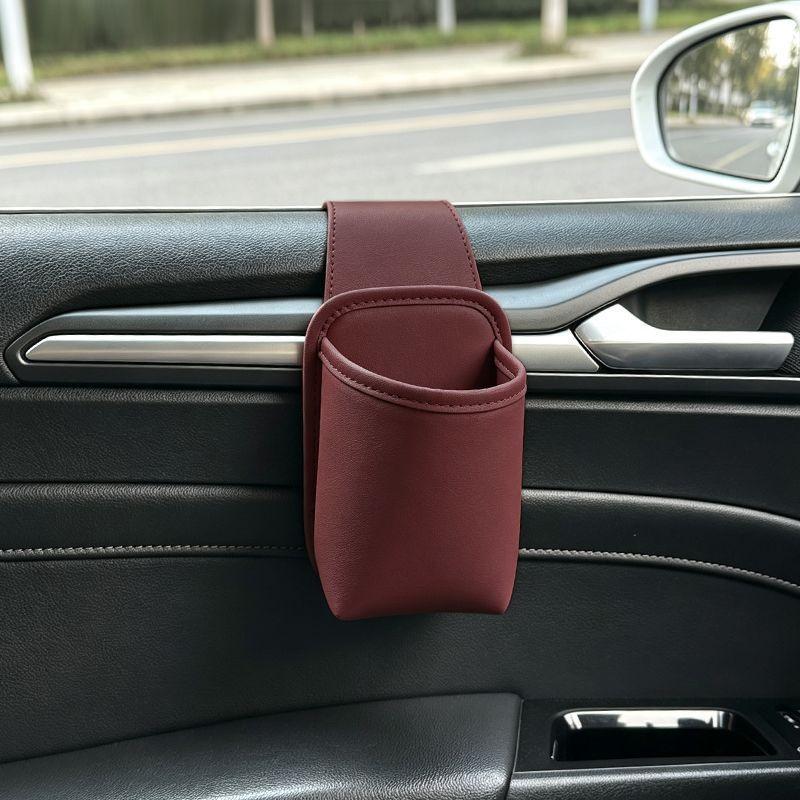 Car Door Hanging Cup Holder Waterproof Leatherette Multif Drink Storage Organizer for Keys Phone Wallet Car Accessories