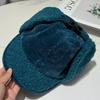 Japanese Corduroy Trapper Hat - Minimalist Solid Color Winter Ear Flaps Faux Shearling Thermal Cycling Cap Women