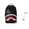 New SPRAYGROUND Shark Mouth PVC Backpacks Black/Red W1035712