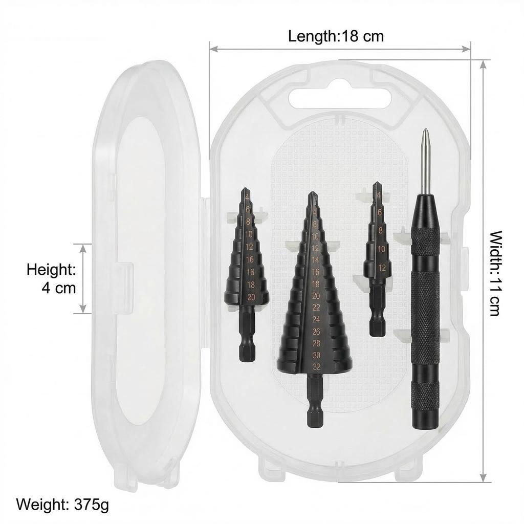 High-Efficiency Wear-Resistant Blackened Woodworking Step Drill for Chamfering and Drilling