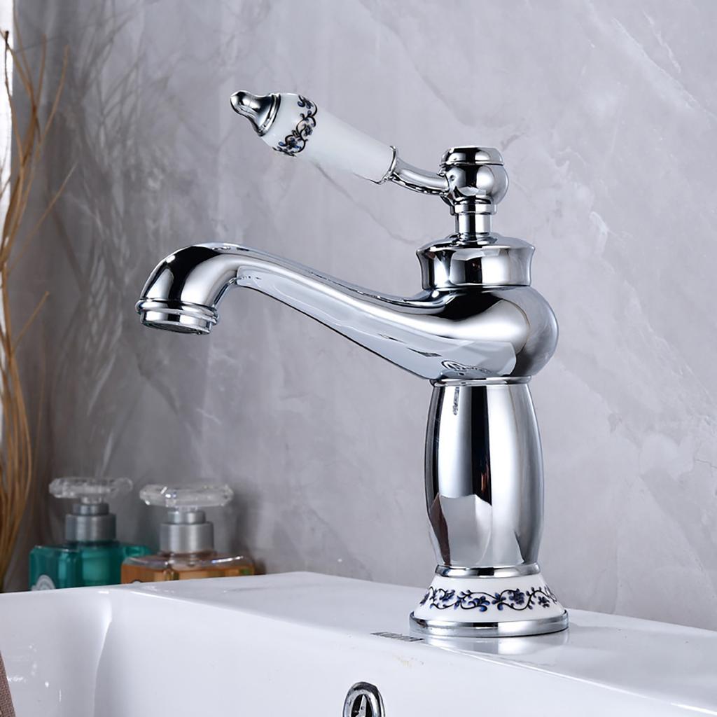 Vintage Copper Basin Faucet Modern Single Hole Bathroom Sink Faucet Tall and Short Two Styles Bathroom Basin Faucet