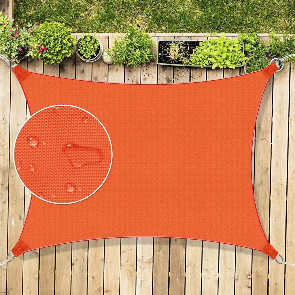 Outdoor Waterproof Sun Shade Sail Canopy - Rectangle/Square for Courtyard or Balcony
