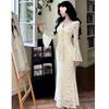 Elegant French Lace Tight-Fit Dress for Women - Autumn 2026 Collection