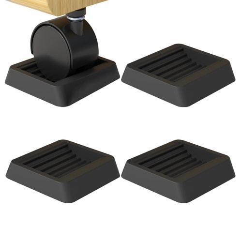 

LIKENNY Caster Stoppers, Set of 4, for Furniture and Chairs, Fixing Casters, Absorbing Vibrations, Preventing Scratches, and Non-Slip Wheel Stops, Bla