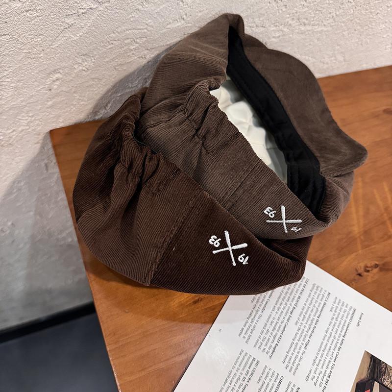 Color Solid Corduroy Beret Cap With Sun Protection Warmth For Adult Fashion Gift