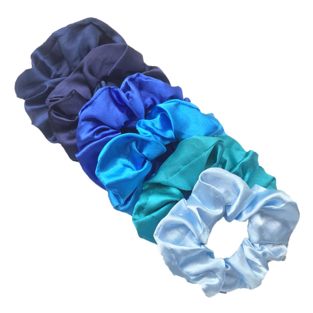 6-częściowy damski gładki satynowy duży scrunchie codzienny prosty atmosferyczny zestaw