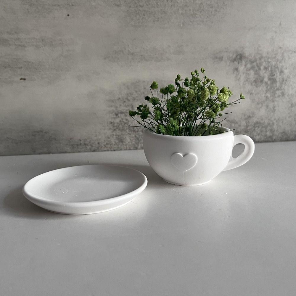 3D Forma na kávový šálek DIY Řemesla Formy na svíčky Odolná forma na sádru a cement Dárky na sváteční párty