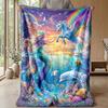 Mermaid and Unicorn Theme blanket Lightweight Warm Flannel Blanket Decorative Throw Blanket for Home Decoration