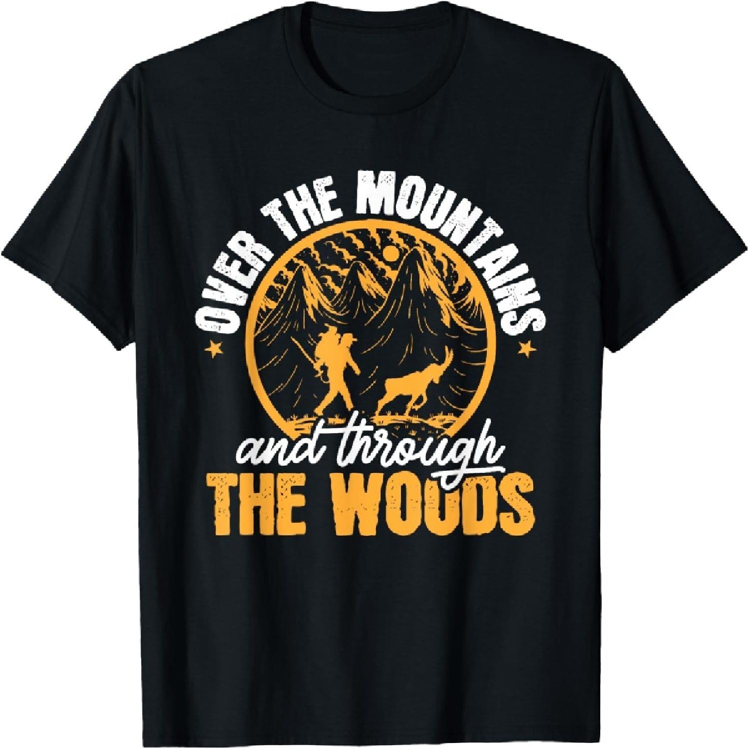 Hiking Mountain Over the Mountains and through the Woods T-Shirt XXXXXL разноцветный