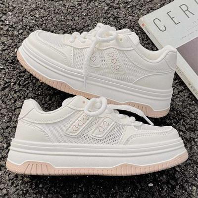 Zomer damesschoenen kleine witte schoenen damesrok 2025 nieuwe populaire mesh schoenen ademende mesh casual schoenen sportschoenen