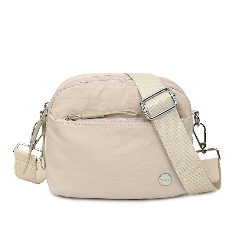 

Городская простая повседневная и модная одноплечевая сумка-кроссбоди, легкая нейлоновая маленькая квадратная сумка бежевый