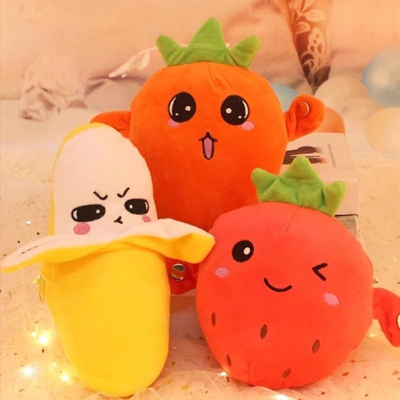 1Pcs Christmas Gift Banana Baby Beat Sensing Creative Fruit Novelty Parent-Child Musical Interactive Piano Toy Plush Doll