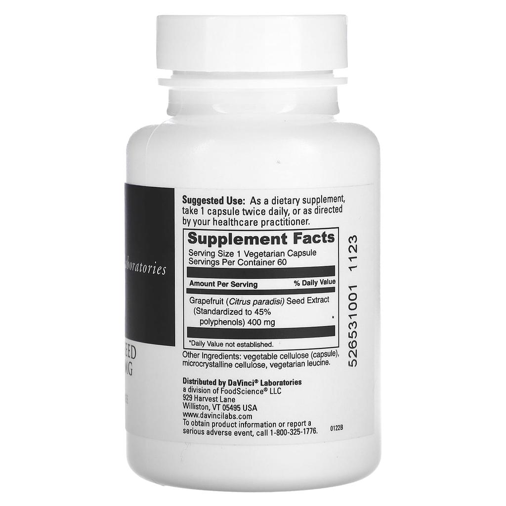 Grapefruit Seed Extract, 400 Mg, 60 Capsules