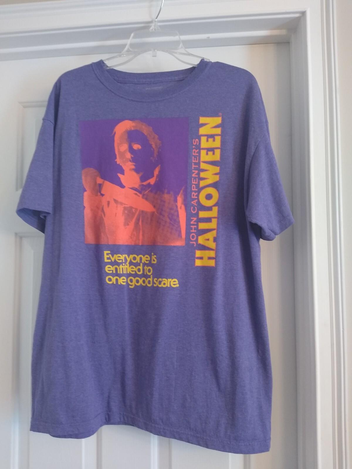 John Carpenters Halloween Purple Short Sleeve Sleeve Licensed Shirt Large L Unisex T-Shirt XL