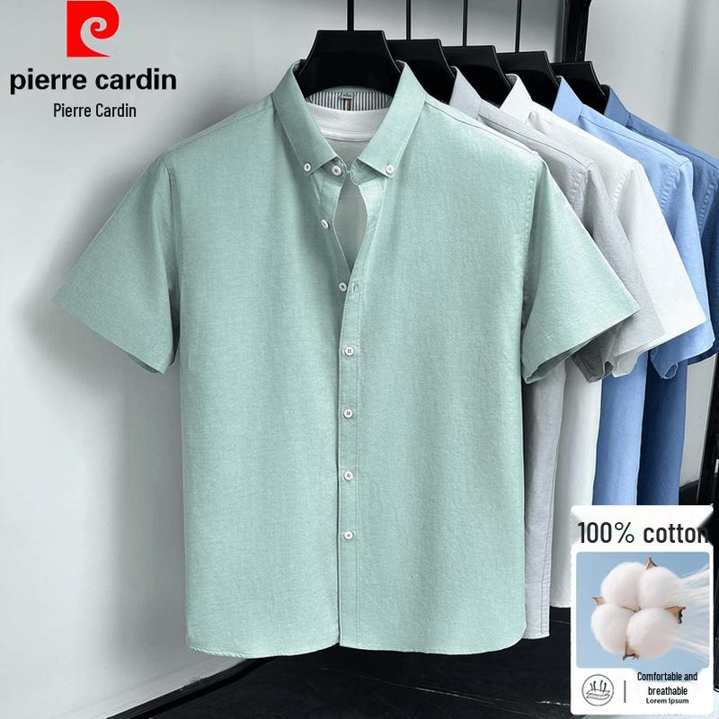 Pierre Cardin Men s 100% Cotton Short Sleeve Striped Business Shirt M