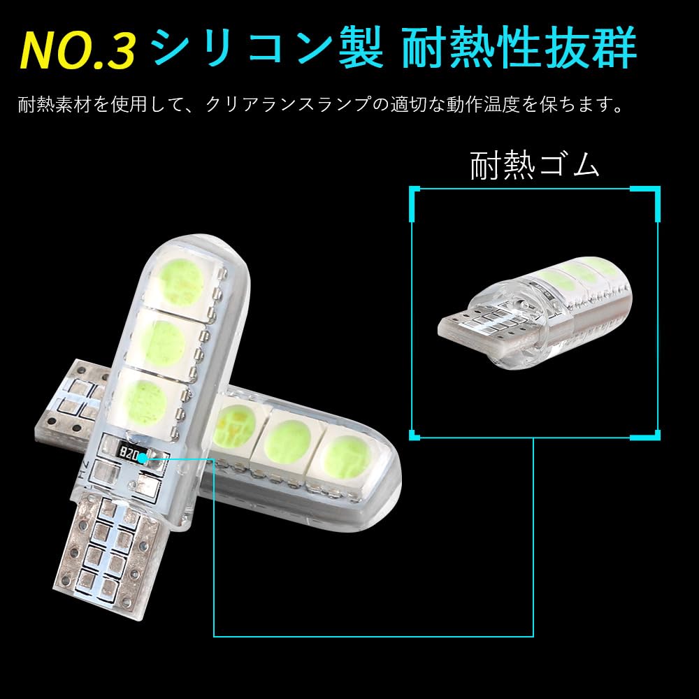 Futwod T10 LED Position Lamp Ice Blue LED Bulb Silicone