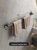 Wall-Mounted No-Punch Towel Rack with Shelf and Single Bar for Bathroom Storage