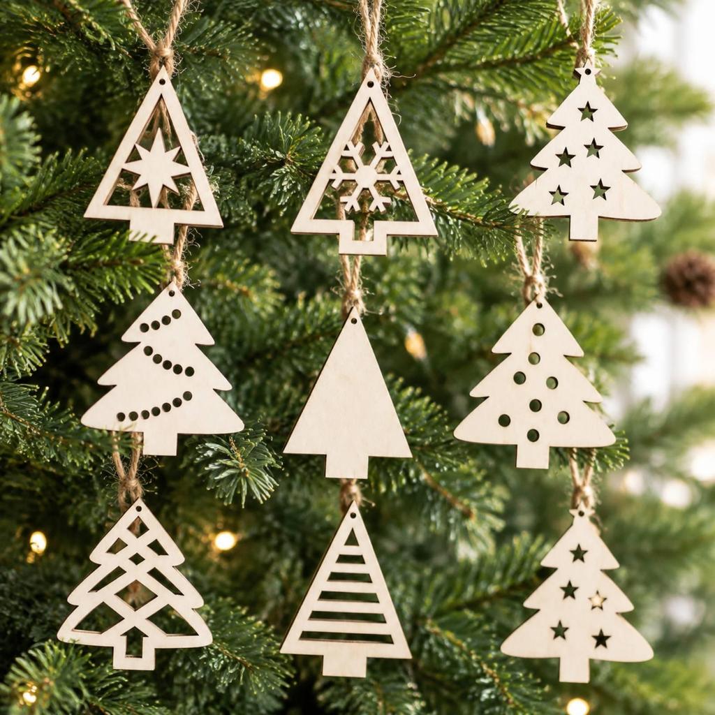 Wooden Christmas Hanging Ornament Rustic Unfinished Wood Blank