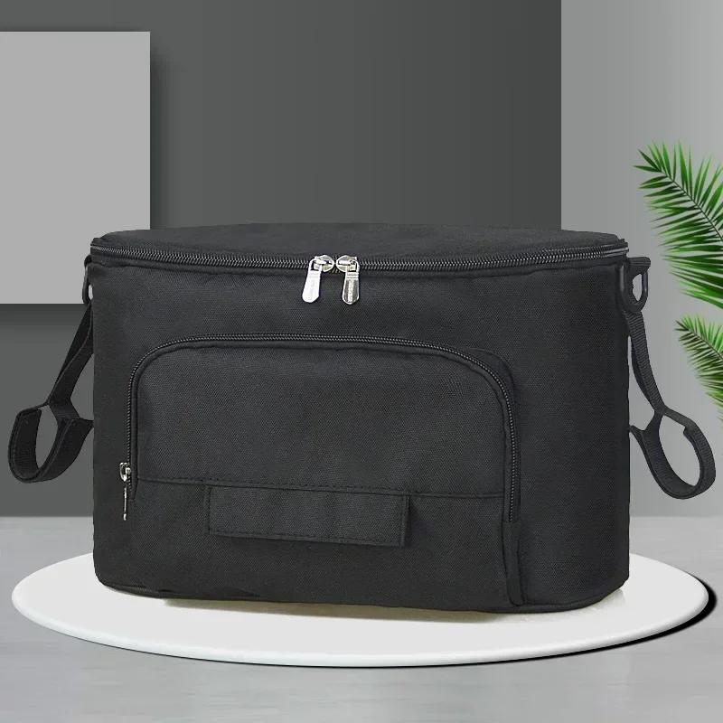 

Black Stroller Organizer Bags Large Capacity Mummy Travel Hanging Bag Bottle Holder Pram Diaper Bags Baby Stroller Accessories
