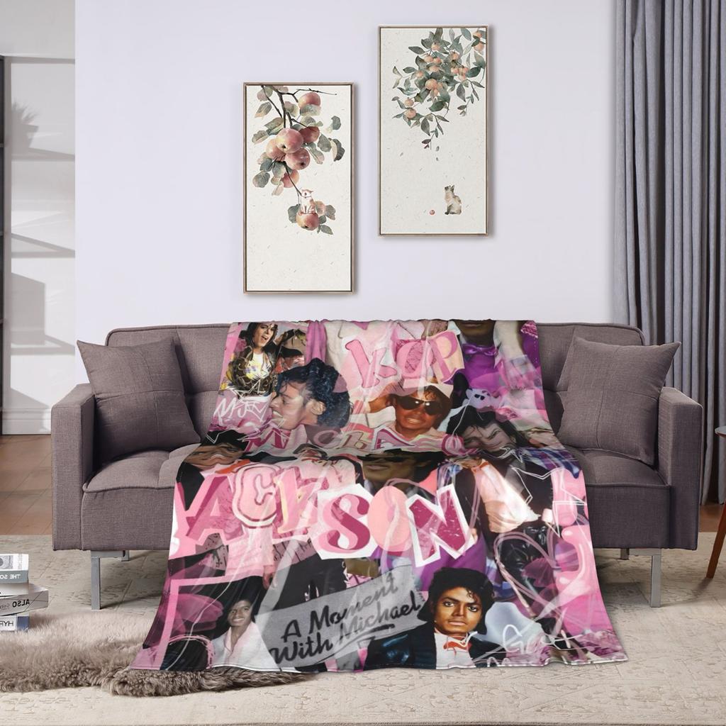 MJ King Of Pop Michael J-jackson Flannel Blanket  Throw Blanket for Couch Bed Decorative Fluffy Bedspread Sofa Bed Cover