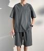 Set up for short top and bottom summer large loose 2XL [Atkata] men, summer, sleeve, set, loungewear, use, size, fitting, comfortable, grey,
