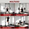Adjustable Squat Rack With Double Support Weight Plate Holder And Pull Up Bar Steel 112 100x201 217 Cm Black