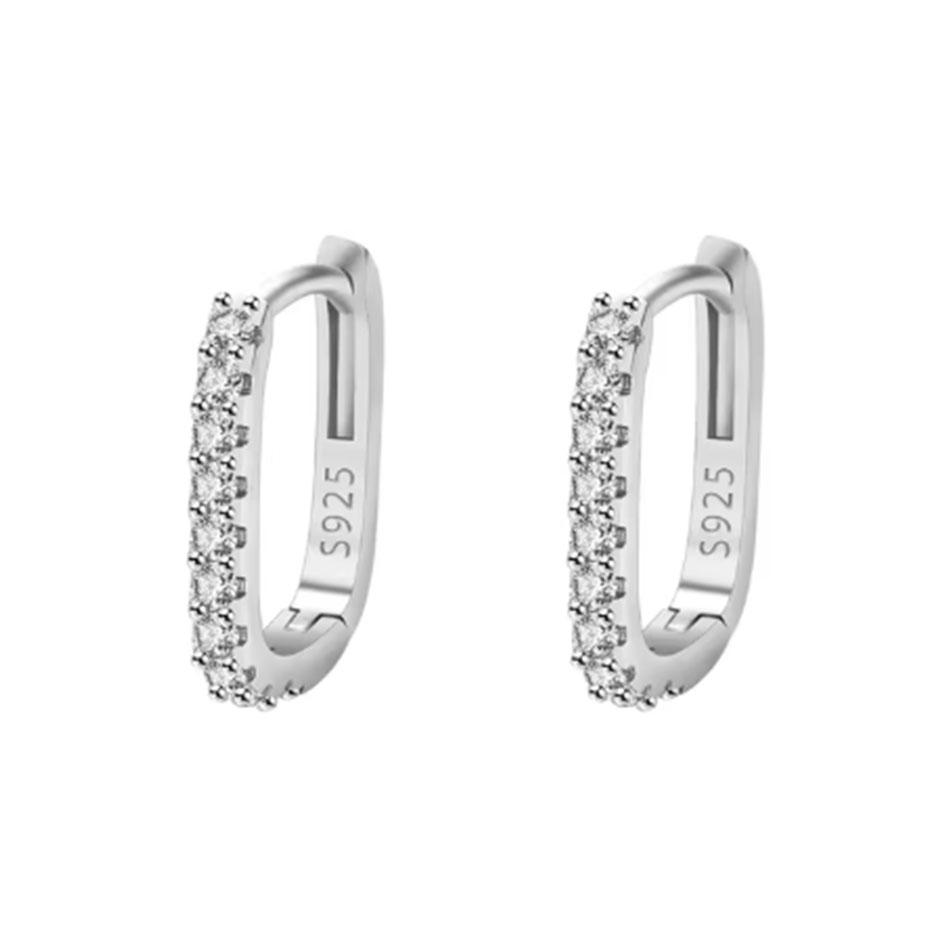 Модные серьги-пусеты из стерлингового серебра 925 пробы с цирконами ААА, свадебные украшения