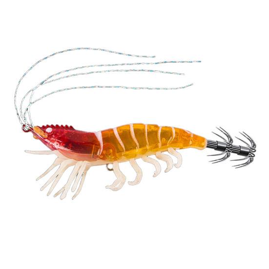Luminous Shrimp Bait with Squid Jig Hook Realistic Bionic Artificial