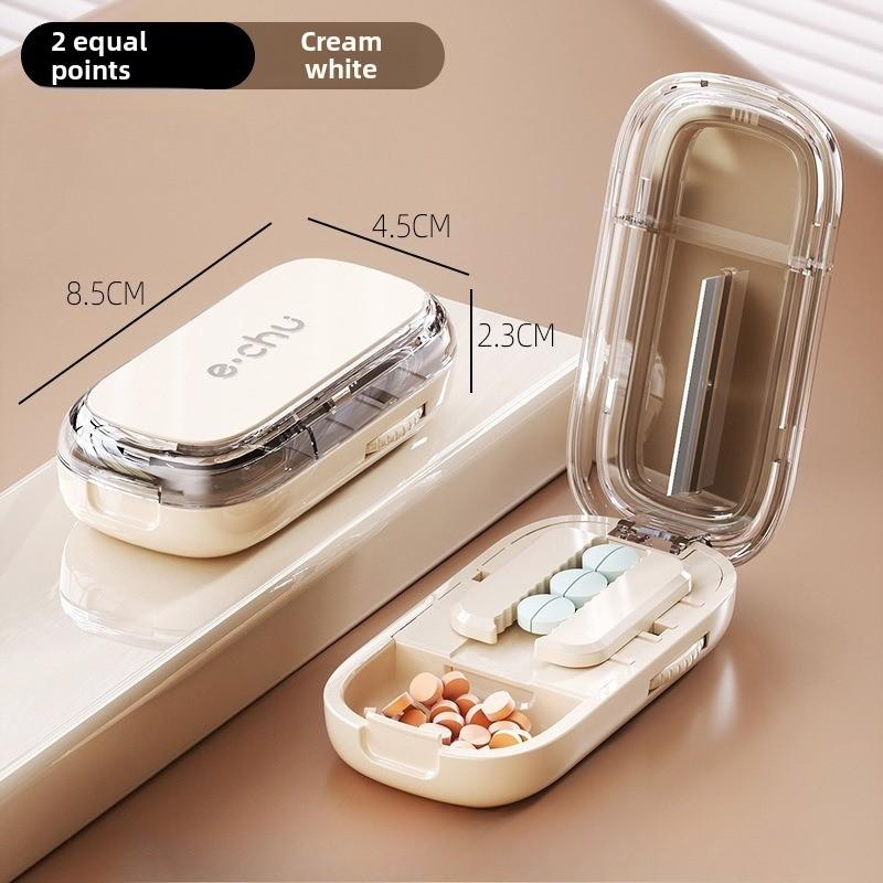 Adjustable Quartering Pill Cutter Storage Box Portable Drug Tablet Medicine Dustproof Divider Organizer Crusher Pill Cutter