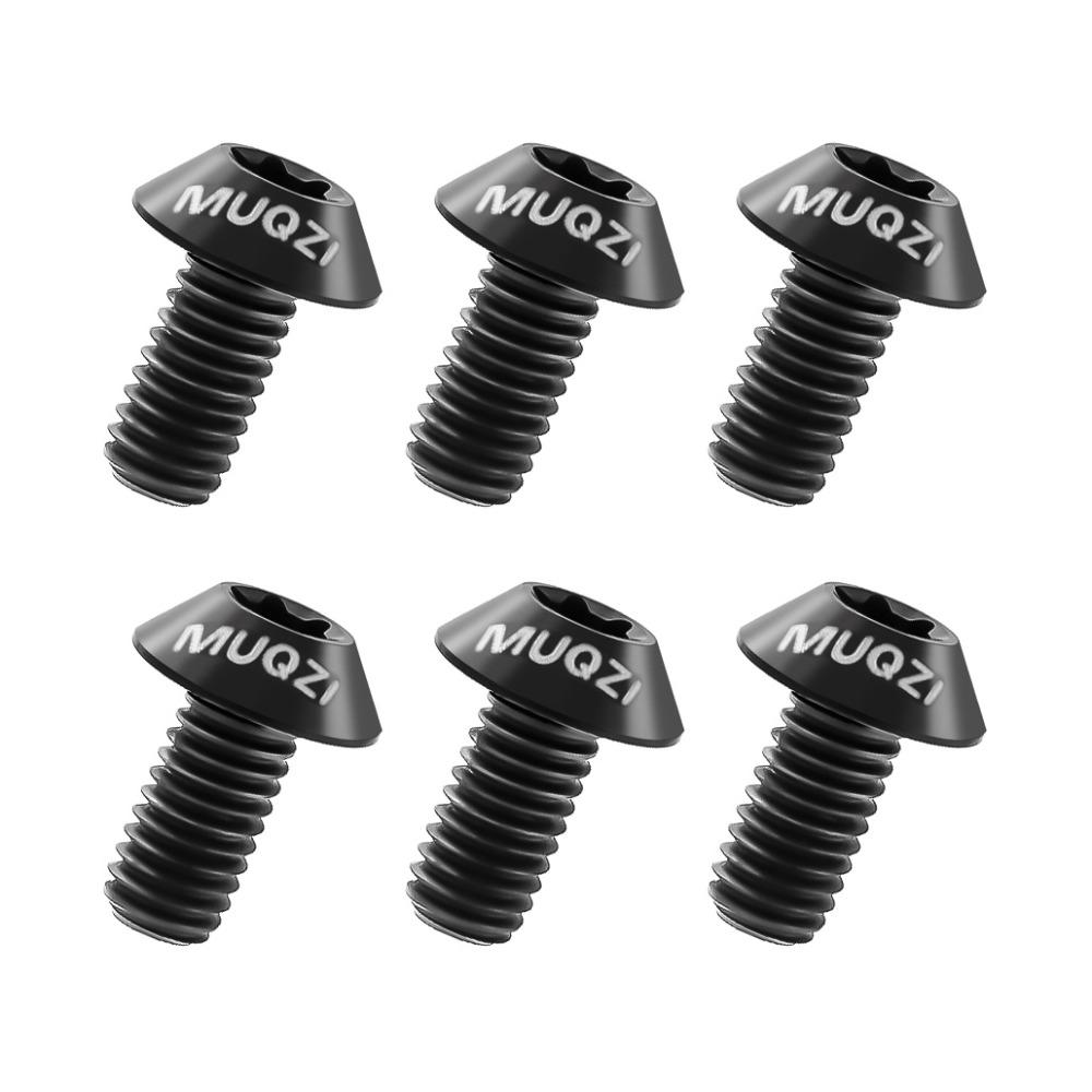 

6pcs Titanium Bike Disc Brake Rotor Bolts M5 X 10mm T25 Torx Disc Brake Rotor Fixing Bolts Durable Fixing Screws чорний