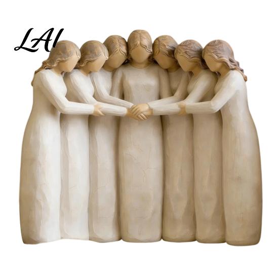 Abstract Sisterhood Statues Four Women Friendship Figurine Decor Statue Gift for Friends Sisters Supportive Sister Anniversary and Moms Faceless