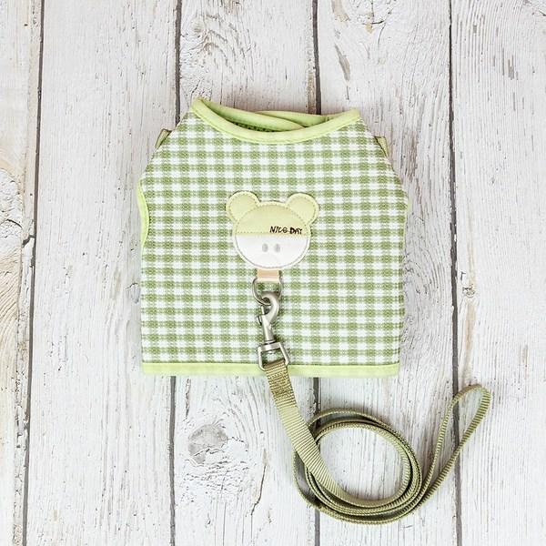 Cat Harness, Cat Chest Leash, Walking Leash, Vest Type, Green