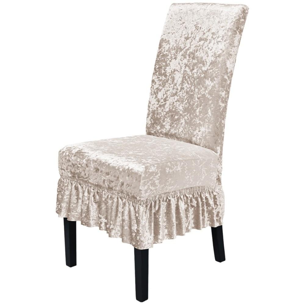 

Эластичный чехол на сиденье Съемный защитный чехол для стула Бархатный чехол для обеденного стула Отель шампанского