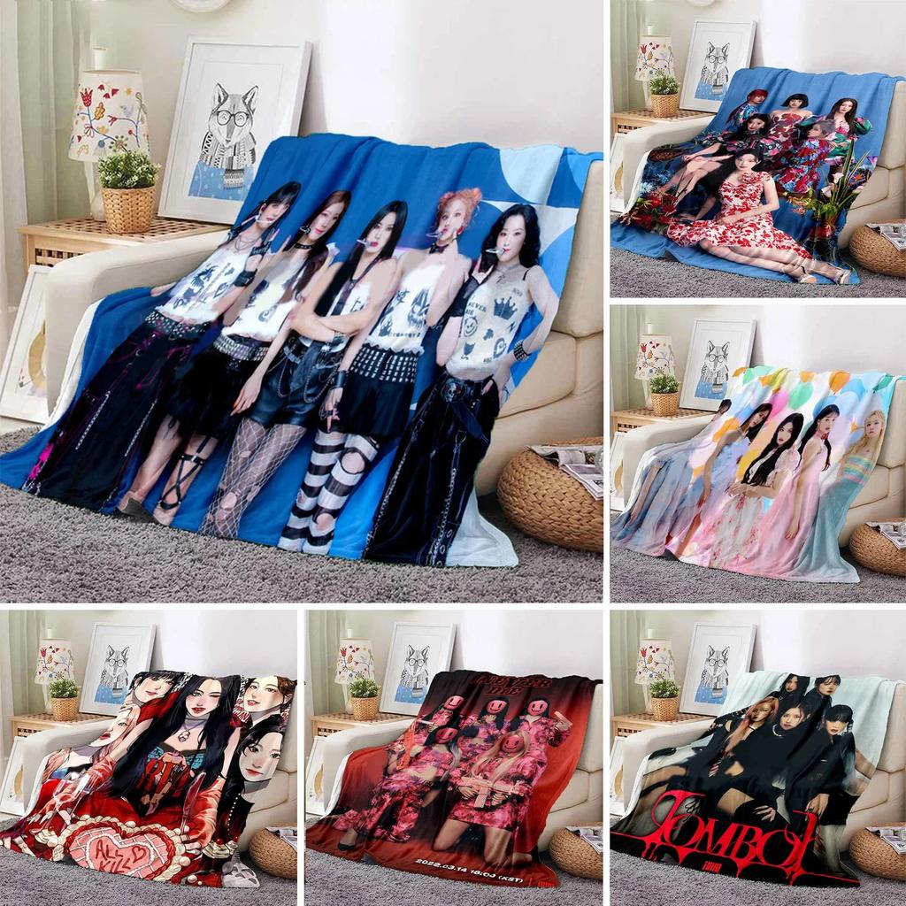 Kpop Girl Group (G)I-DLE Miyeon Minnie Soyeon Blanket Neverland Fans Gift Sofa Office Bed Adult Travel Cover Flannel Blanket