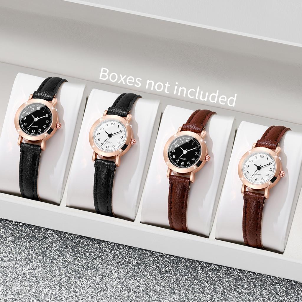 Women's Fashion Retro Small Fresh Simple Scale Elegant Trendy Korean Edition Fashion Quartz Watch Combination Set (Without Box)