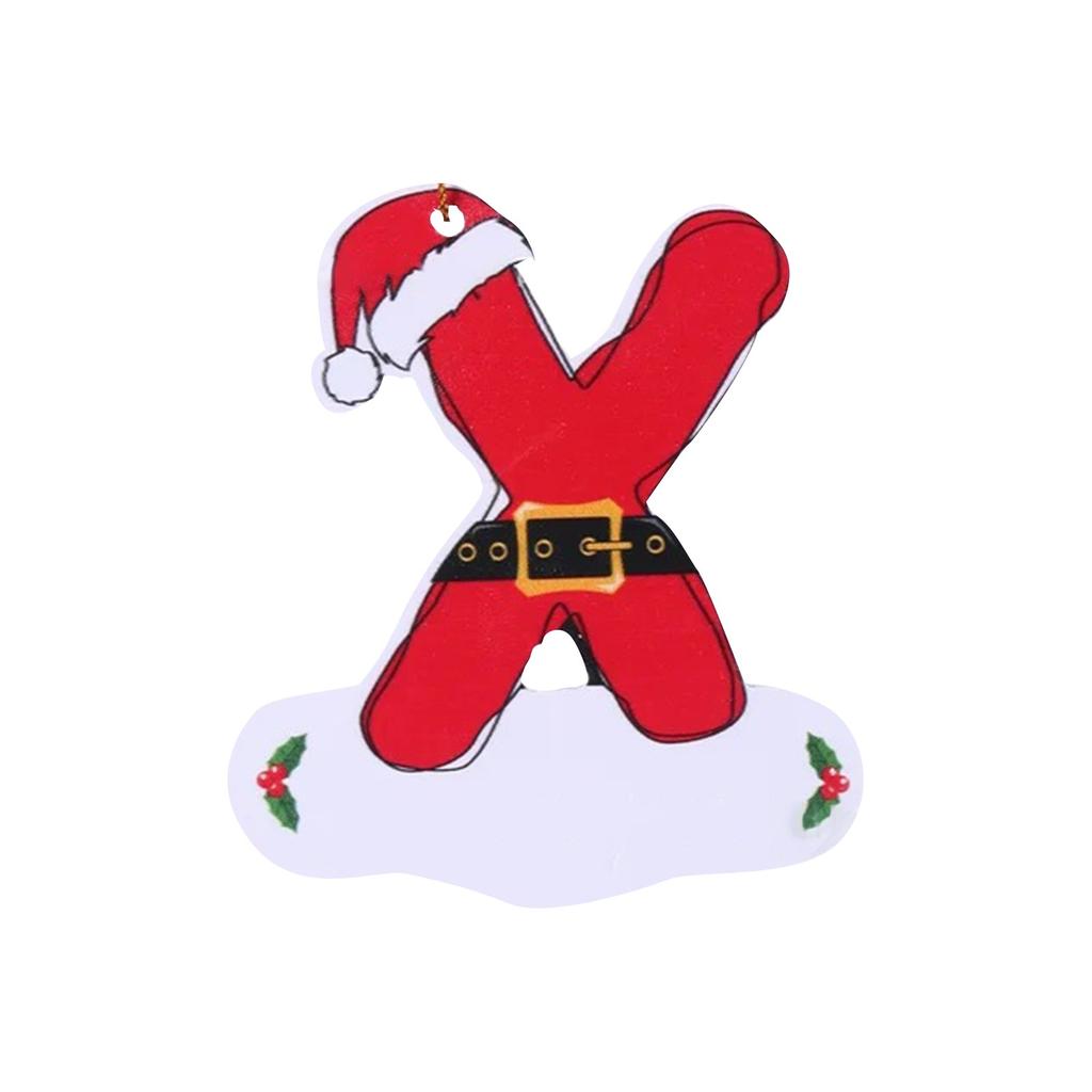 26 Letters Christmas Tree Ornament Christmas Pendant DIY Alphabet Pendant Atmosphere Decoration Christmas Tree Letters 1PC