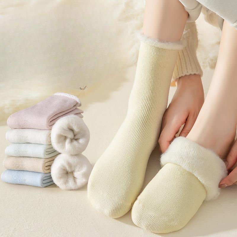 

Ladies Winter Plush and Thick Warm Sleeping Floor Wool Moon Tube Socks 1 pair