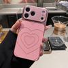 Instantly Change 17 Rhinestone Lens Embossed Heart Pattern Case For For Iphone 17 Air 16 1 14 13 Pro Max Large Window Matte Cover