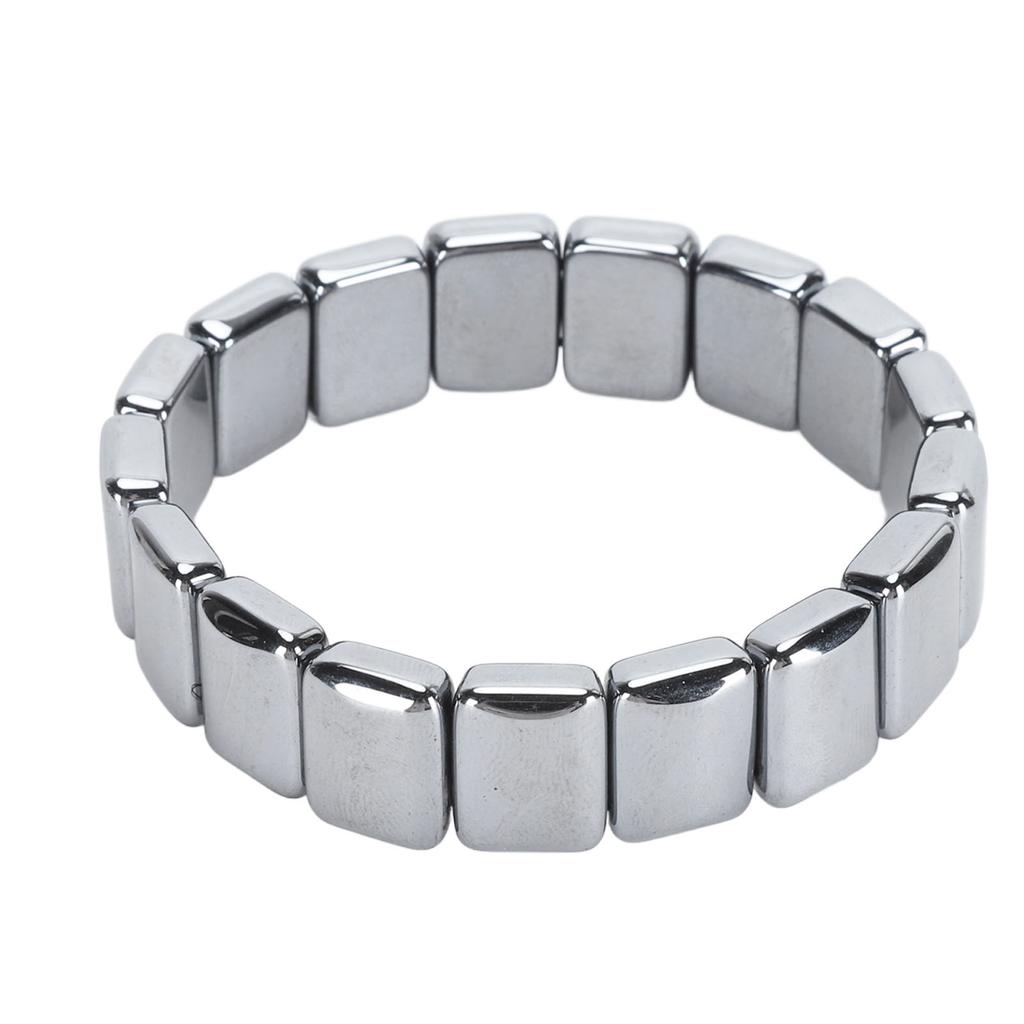 Terahertz Rectangle Bead Bracelet Energy Stone Fashion Unisex Terahertz Elastic Bracelet 0.79 X